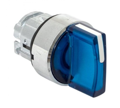Механизм исполнительный переключателя ХB4 синий на 3 положения с фиксацией, с подсветкой с короткой ручкой IP65  XB4BD3FL-B-65  EKF