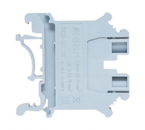 Клеммная колодка винтовая 10 UT серая  scr-ut-10-g  EKF