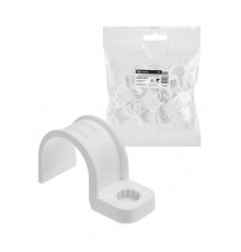 Крепеж-скоба для трубы 32 мм односторонняя для прямого монтажа (20 шт.) белая  SQ0405-6015  TDM