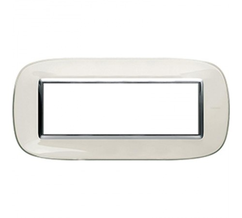 Axolute декоративные накладки в форме эллипса, прозрачные, цвет белая карамель, на 6 модулей  HB4806DB  Legrand