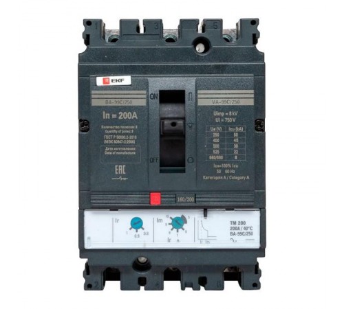 Выключатель автоматический ВА-99C (Compact NS) 250/200А 3P 45кА EKF PROxima  mccb99C-250-200  EKF