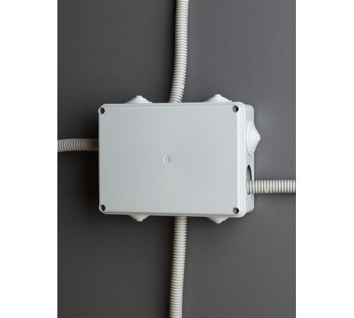 Коробка распределительная КМ41243 для о/п 190х140х70 мм IP44 (RAL7035, 10 гермовводов)  UKO11-190-140-070-K41-44  IEK