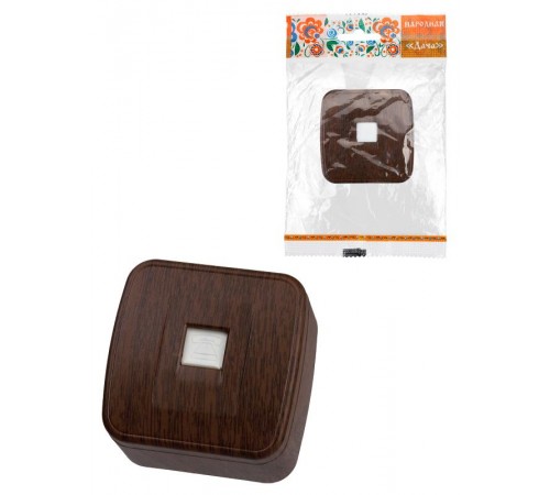 Розетка TФ (RJ-11) открытой установки IP20, венге "Дача" Народная  SQ1824-0072  TDM