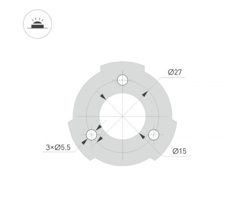 Светильник LGD-SWAMP-BOLL-H700-7W Warm3000 (GR, 93 deg, 230V) (ARL, IP65 Металл, 3 года) 048359  Arlight