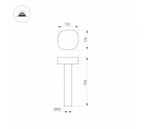 Светильник LGD-SWAMP-BOLL-H700-7W Warm3000 (GR, 93 deg, 230V) (ARL, IP65 Металл, 3 года) 048359  Arlight