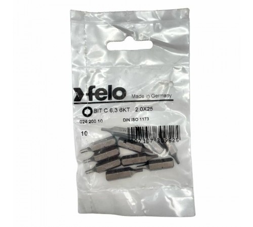 Бита шестигранная серия Industrial HEX 2,0X25, 10 шт  02420010  Felo
