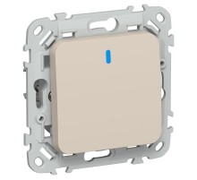 FLITE Переключатель 1-клавишный с индикацией 10А ВС61-1-1-ФлЛ льняной  FI-V12-1-10-1-K88  IEK