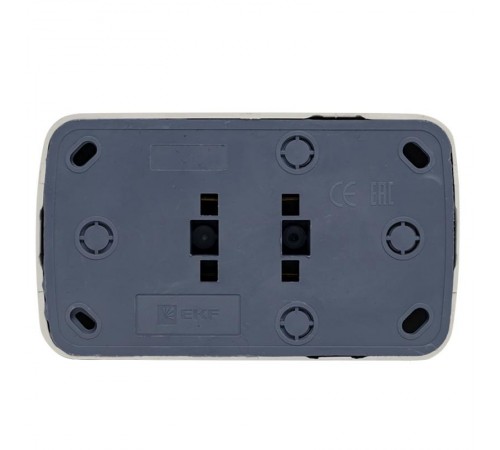 Минск Розетка 2-местная ОП 16А с заземлением белая EKF Basic  EGR16-128-10  EKF