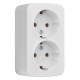 Минск Розетка 2-местная ОП 16А с заземлением белая EKF Basic  EGR16-128-10  EKF