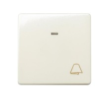 Simon 27 Выключатель 1-кл кнопочный с подсветкой, с пиктограммой "звонок", широкий модуль, 10А 250В,  27160-62  Simon