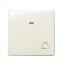 Simon 27 Выключатель 1-кл кнопочный с подсветкой, с пиктограммой "звонок", широкий модуль, 10А 250В,  27160-62  Simon