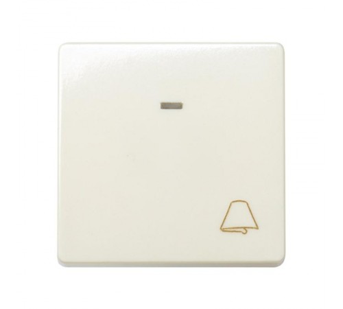 Simon 27 Выключатель 1-кл кнопочный с подсветкой, с пиктограммой "звонок", широкий модуль, 10А 250В,  27160-62  Simon