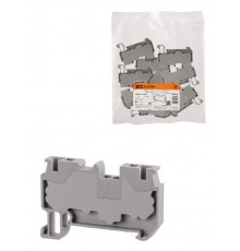 Зажим клеммный безвинтовой ЗКБ быстрого зажима 4 мм2 32А серый (Ph-C PT 4)  SQ0822-0166  TDM