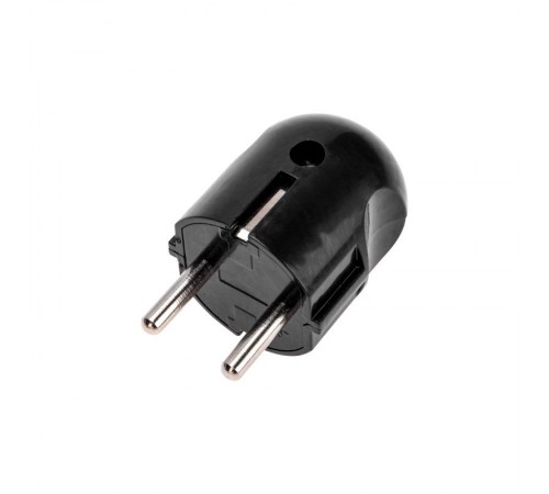 Вилка Евро прямая с з/к 16А черная  11-8950  REXANT