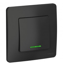 Blanca Антрацит С/У Выключатель 1-клавишный с подсветкой, 10А, 250B  BLNVS010116  SE
