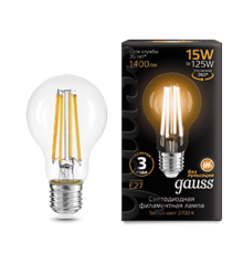 Лампа светодиодная Filament А60 15W 1400lm 2700К Е27 LED  102902115  Gauss