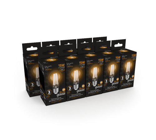 Лампа светодиодная Filament А60 15W 1400lm 2700К Е27 LED  102902115  Gauss