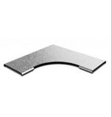 Крышка к углу плоскому плавному 90 град. к лотку 100, толщ. 0,7 мм, Сендзимир цинк, 022011  КУПТП90-100-0,7-R100-СЦ   Ostec