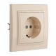 Розетка 1-мест. СП с/з 16А бежевый с защ. штор. Минск EKFERR16-028-200EKF
