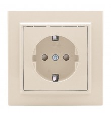 Розетка 1-мест. СП с/з 16А бежевый с защ. штор. Минск EKFERR16-028-200EKF