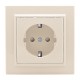 Розетка 1-мест. СП с/з 16А бежевый с защ. штор. Минск EKFERR16-028-200EKF