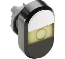 Кнопка двойная MPD5-11Y (белая/черная) желтая линза без текста  1SFA611134R1103  ABB