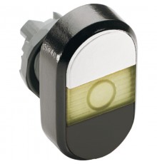 Кнопка двойная MPD5-11Y (белая/черная) желтая линза без текста  1SFA611134R1103  ABB