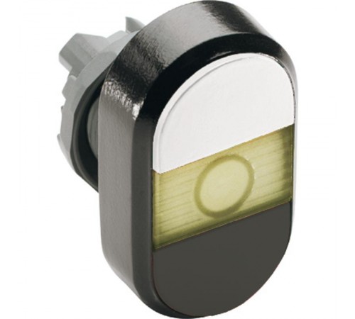 Кнопка двойная MPD5-11Y (белая/черная) желтая линза без текста  1SFA611134R1103  ABB
