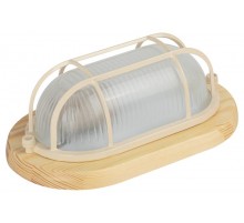 Светильник пылевлагозащищен. под лампу для ЖКХ НБО 04-60-012 с решеткой КАНТРИ (дерево), 60Вт, Е27, 220В, IP54, УХЛ4 основание сталь  Б0048417  ЭРА