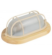 Светильник пылевлагозащищен. под лампу для ЖКХ НБО 04-60-012 с решеткой КАНТРИ (дерево), 60Вт, Е27, 220В, IP54, УХЛ4 основание сталь  Б0048417  ЭРА