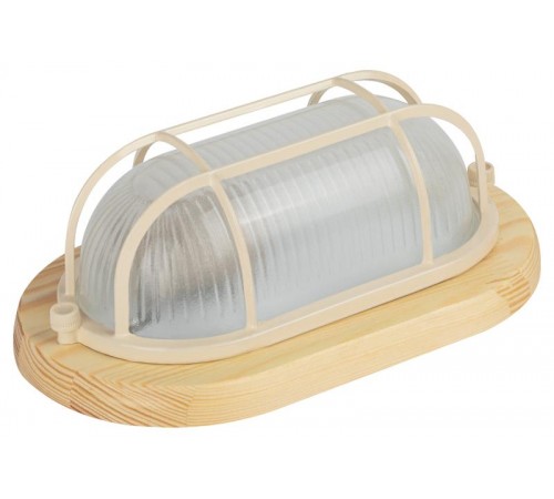 Светильник пылевлагозащищен. под лампу для ЖКХ НБО 04-60-012 с решеткой КАНТРИ (дерево), 60Вт, Е27, 220В, IP54, УХЛ4 основание сталь  Б0048417  ЭРА