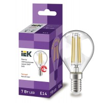 Лампа светодиодная G45 шар прозрачная 7Вт 230В 3000К E14 серия 360°  LLF-G45-7-230-30-E14-CL  IEK