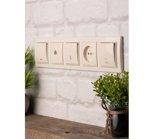 Рамка 5-местная горизонтальная бежевый Минск EKFERM-G-305-20EKF