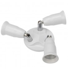 Разветвитель цокольный Е27-3хЕ27 (поворотный цоколь) белый  11-8863  Rexant