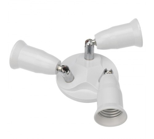 Разветвитель цокольный Е27-3хЕ27 (поворотный цоколь) белый  11-8863  Rexant