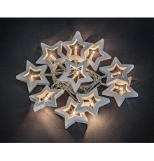 Гирлянда световая  NGF-D009-10WW-2AA-деревянные звёздочки  14047  Navigator