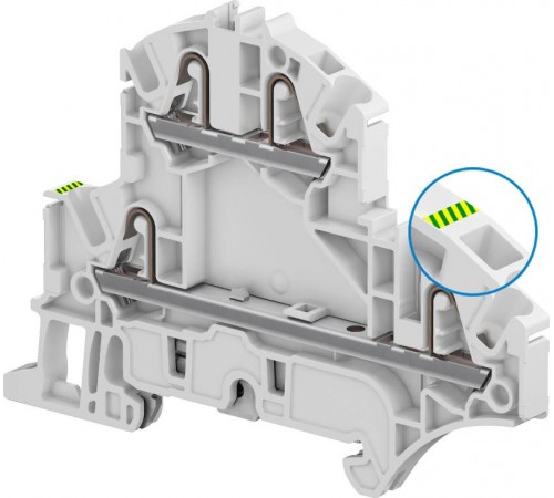 Клемма втычная ZK2,5-D2-PE - 2 уровня - фаза+земля - 2,5 мм?, 4 зажима  1SNK705212R0000  TE