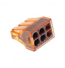 Экспресс-клемма СМК 773-606 с пастой, 6-проводная 0,75-4 мм (блистер 5 шт/уп)  07-5276-5  REXANT