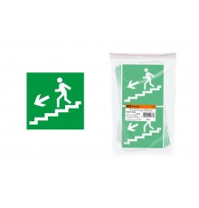 Знак "Направление к эвакуационному выходу (по лестнице налево вниз)" 150х150мм   SQ0817-0046  TDM
