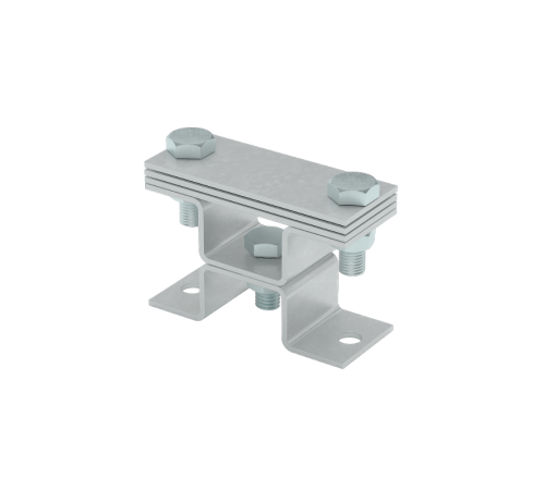 Универсальный держатель на мостовой опоре двойной для полосы до 40 мм с 3 пластинами HD  XUDMO3-B40 HD  КМ - профиль
