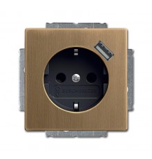 Розетка Schuko с устройством зарядным USB, 20 EUCBUSB-82-500, 16А, 700 мА, безвинтовые клеммы, защитные шторки  2011-0-6246   2CKA002011A6246  ABB