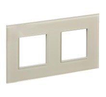 SKANDY Рамка 2-местная SK-F22B стекло беж.   SK-M22-G-K10  IEK