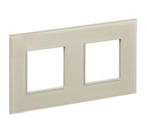 SKANDY Рамка 2-местная SK-F22B стекло беж.   SK-M22-G-K10  IEK
