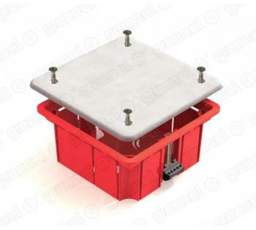 Коробка распределительная с/у 92х92х45мм для полых стен с пластиковыми зажимами (126шт)  GE41022  GREENEL