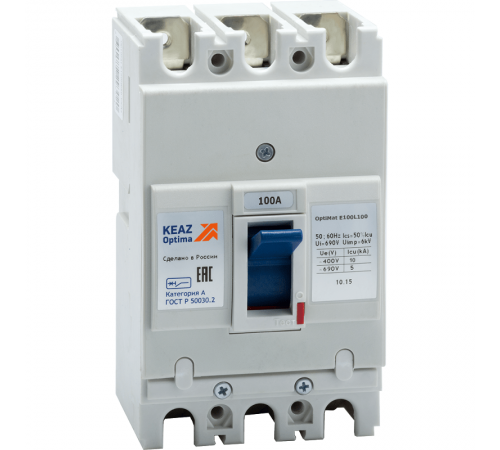 Выключатель автоматический OptiMat E100L100-ОМ4-РЕГ 273898  КЭАЗ