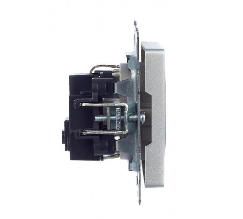 BRITE Розетка с заземлением без шторок 16А РС11-1-0-БрА алюминий   BR-R11-16-K47  IEK