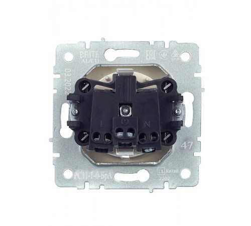 BRITE Розетка с заземлением без шторок 16А РС11-1-0-БрА алюминий   BR-R11-16-K47  IEK