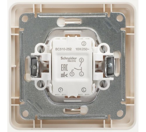 W59 Слоновая кость Выключатель 2-клавишный, 10А (в сборе)  VS510-252-28  SE