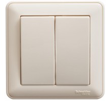 W59 Слоновая кость Выключатель 2-клавишный, 10А (в сборе)  VS510-252-28  SE