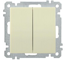 BOLERO кремовый Выключатель 2-клавишный 10А ВС10-2-0-Б  EVB20-K33-10  IEK